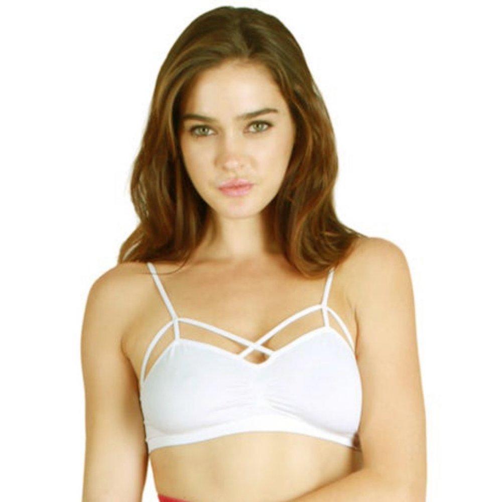 Off White CrissCross Seamless Lightweight Bralette